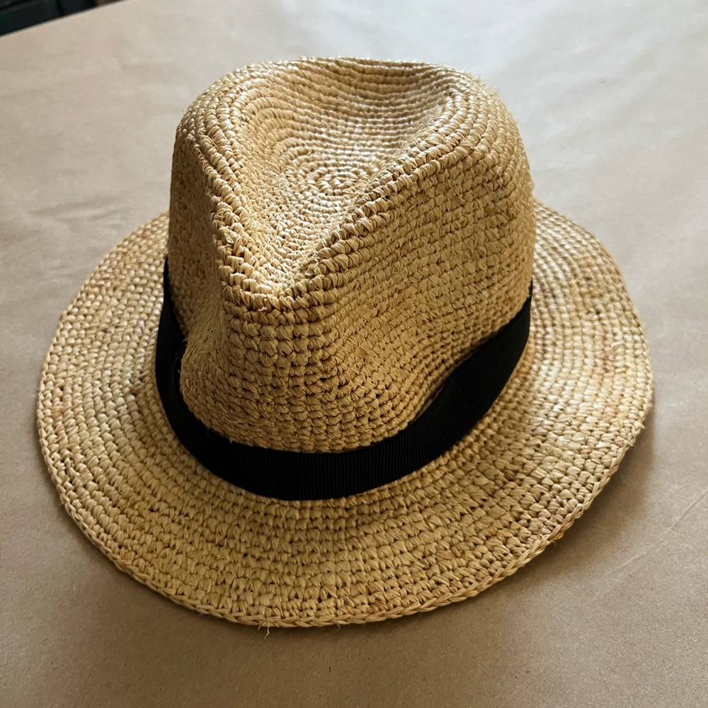 J.Crew raffia straw hat size M-L excellent condition